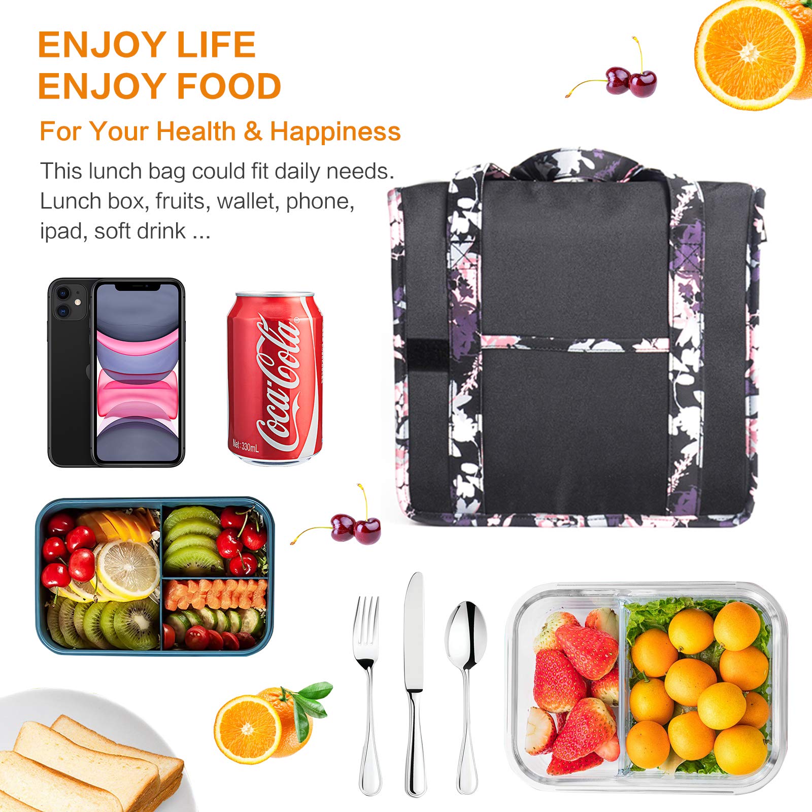OMYSTYLE  Large Insulated Lunch Bag for Women