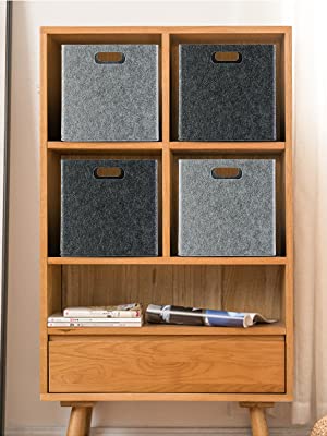 GOHOME  4 PacksLigjt Dark Foldable Storage Cubes