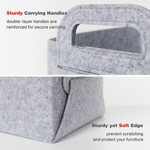 GOHOME  3 Packs Gray Felt Foldable Storage Cubes for Home Organizing