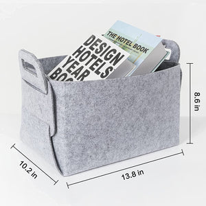 GOHOME  3 Packs Gray Felt Foldable Storage Cubes for Home Organizing