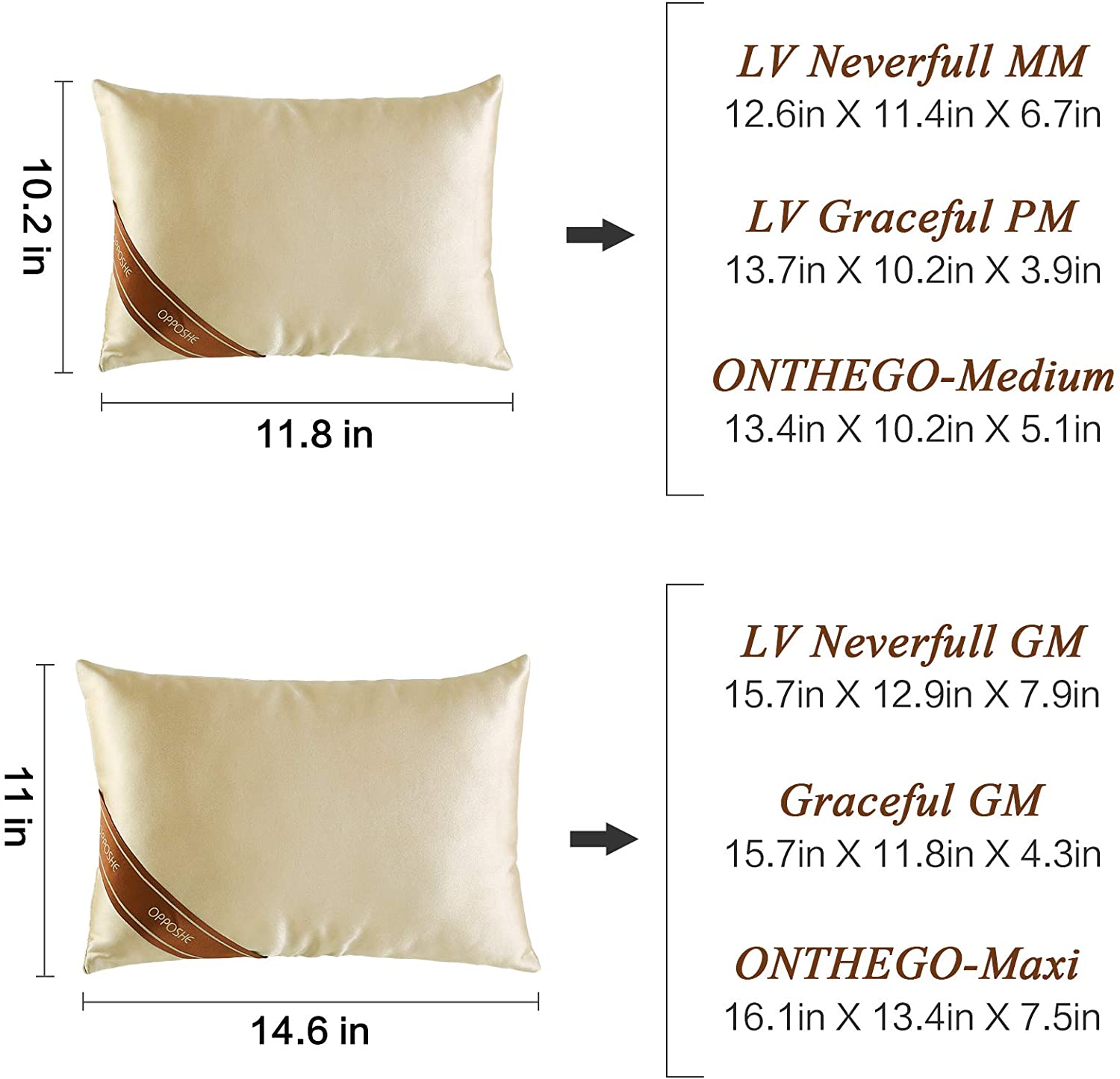 OPPOSHE Silky Pillow Shaper for LV Handbags