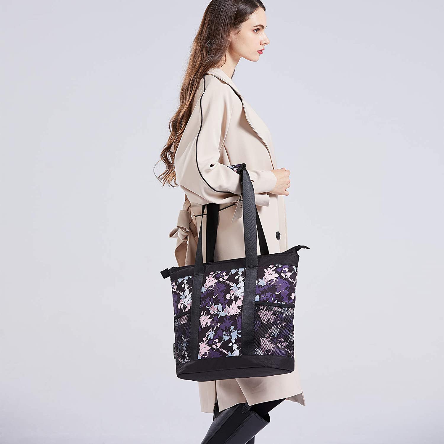 OMYSTYLE  Women's 2Floral Tote Travel Yoga Hiking Picnic Bag